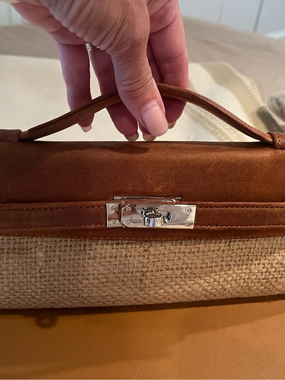 DLD Beach Panier Cuir top handle bag